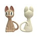 infant natural latex sitting cat teething toy